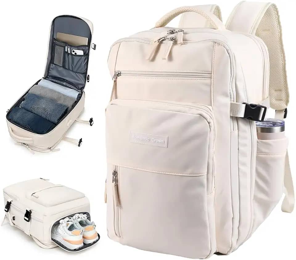 Romantic Crown Mochila de Viagem Expansivel Avião Grande Feminina,Mochila Executiva Masculina Impermeável Reforçada para Notebook,Casual Esportes Hiking Escola Presente