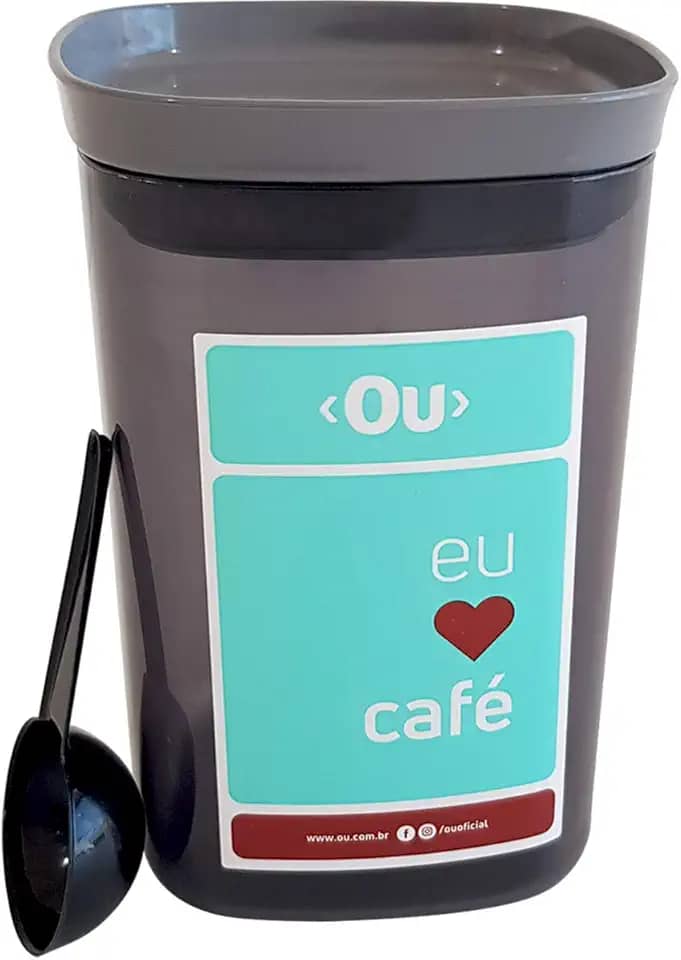 Pote Hermético Café Porta Mantimentos Pote Plástico 1 litro OU Chumbo