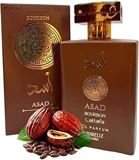 Asad Bourbon Isabelle La Belle, Perfume Árabe Masculino, 100ml, Fragrância Amadeirada com Notas de Bergamota, Âmbar e Lavanda