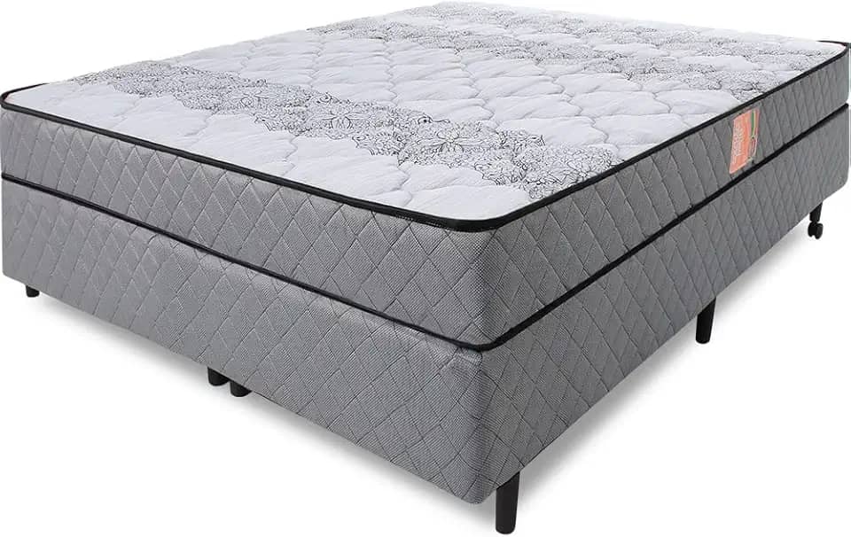 Cama Box Colchão Casal Firme Espuma D33 Antialérgico Certificado 138x188x51cm - BF Colchões