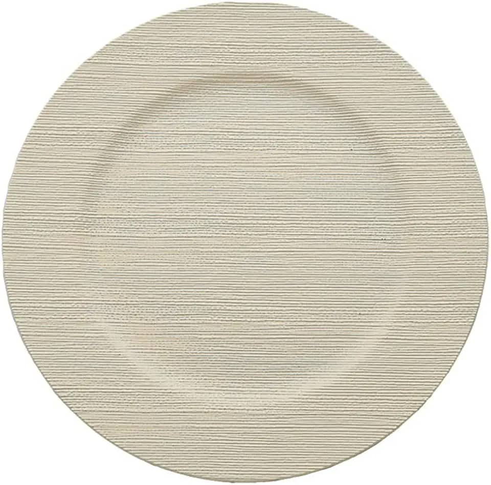 Mimo Style Sousplat Linho Beige - Produzido em Plástico Com Boa Estabilidade Térmica e Excelente Qualidade; Moderno e Versátil, Elegante e Charmoso Ideal Para Mesa Posta Em Buffets Eventos e Ocasiões