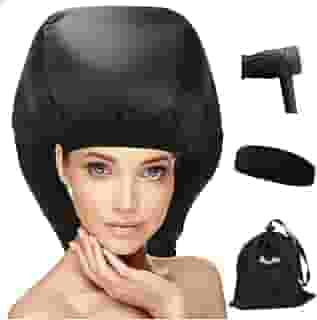 Generic Secador De Cabelo Com Touca Para Cabelos Cacheados, Difusor Tubos Duplos Atualizado, Distribuição Uniforme Calor, Penteados Femininos, Portátil, Capuz,