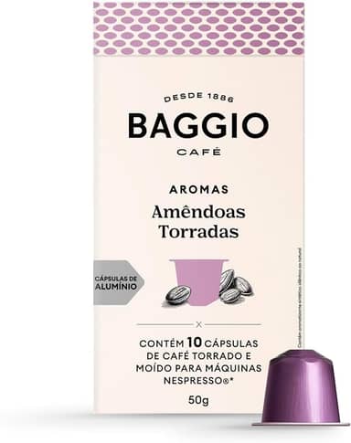 Baggio Café Cápsulas De Café Aroma Amêndoas Torradas Compatível Com Nespresso Contém 10 Cápsulas