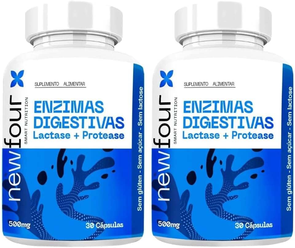 Enzimas Digestivas Lactase + Protease – 500mg | 60 Cápsulas 2 Frascos