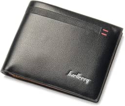 Carteira Masculina De Couro Slim de Bolso Impermeável para Cartões Cédulas e Documentos Fina com Acabamento de Primeira Linha em Couro PU Premium de 3 Camadas Diversos Compartimentos