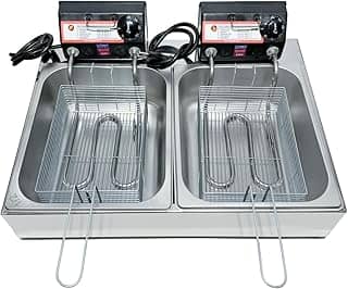 Fritadeira Elétrica Industrial 2 Cubas 10L - Grandes Quantidades em Frituras - Profissional (220volts)
