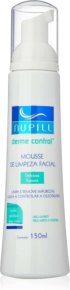 Nupill Mousse De Limpeza Facial Derme Control 150Ml Branco