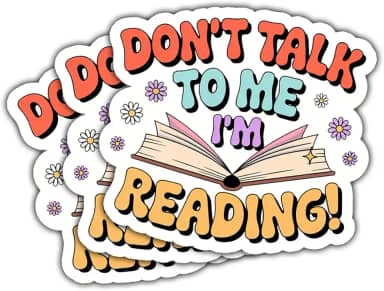 3 peças Don't Talk to Me I'm Reading Adesivo engraçado ler livro presente para amantes de livros professores Hilarious Don't Talk to Me I'm Reading Adesivos Bookworms decalque de carro para laptop