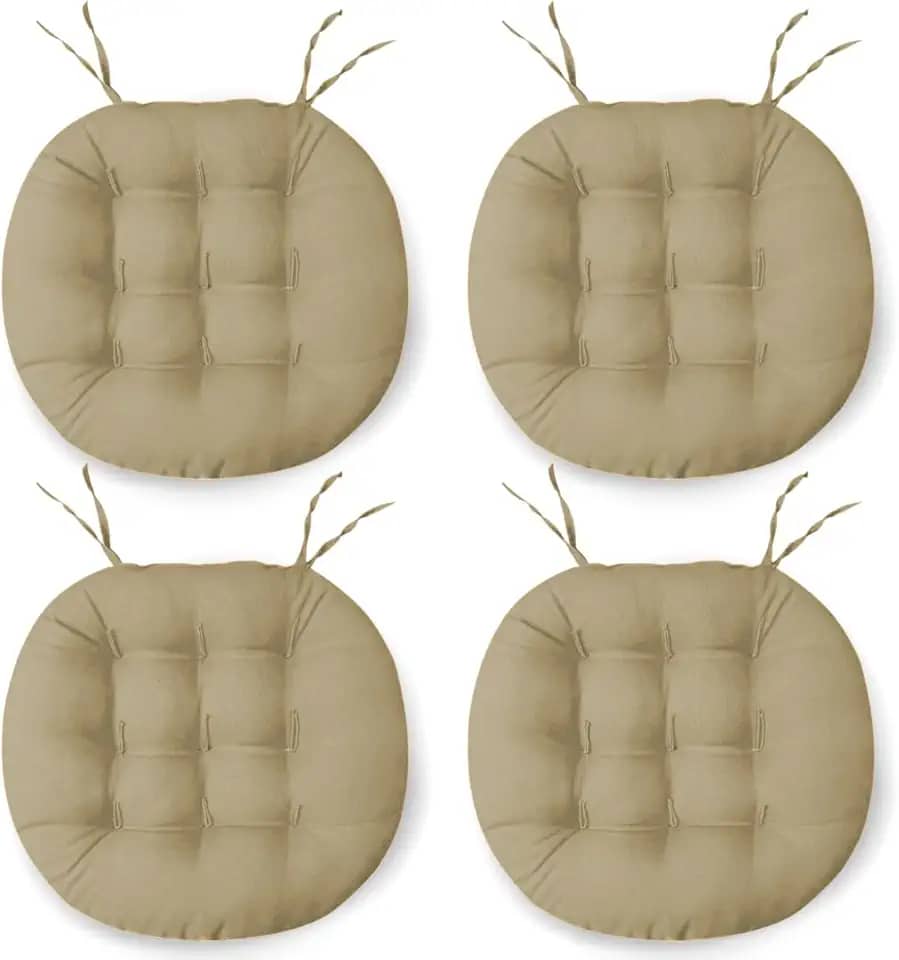 Kit 4 Almofadas Assento Cadeira Futton Futon 40x40cm Redondo Cores Diversas (Chino)