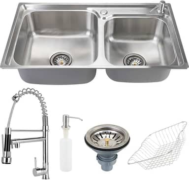 Pingoo.casa, Cuba Dupla com Acessórios Misturador Gourmet Munim - Prata