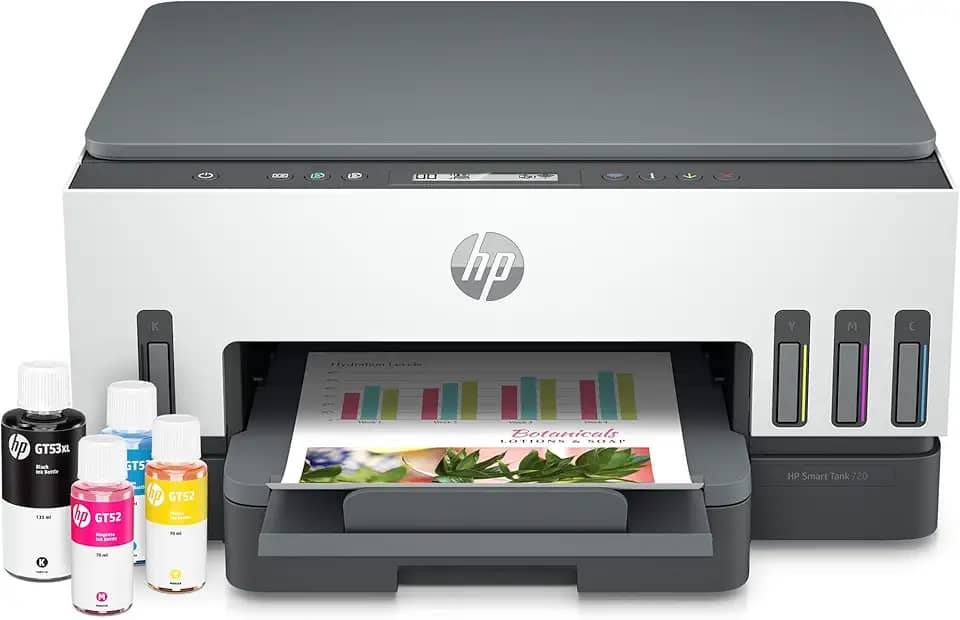 Impressora Multifuncional HP Smart Tank 724 Tanque de Tinta Colorida Wi-Fi Scanner Duplex. Funções: Imprimir, Copiar, Digitalizar. Cor: Branco (2G9Q2A)