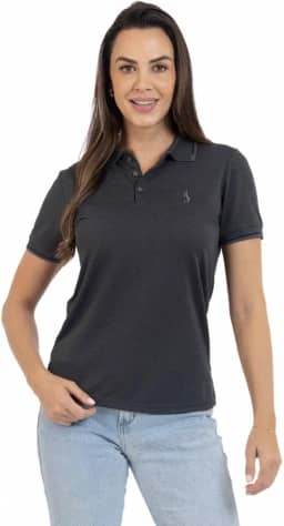 Camisa Polo Feminina em Viscose Manga Curta Conforto Casual