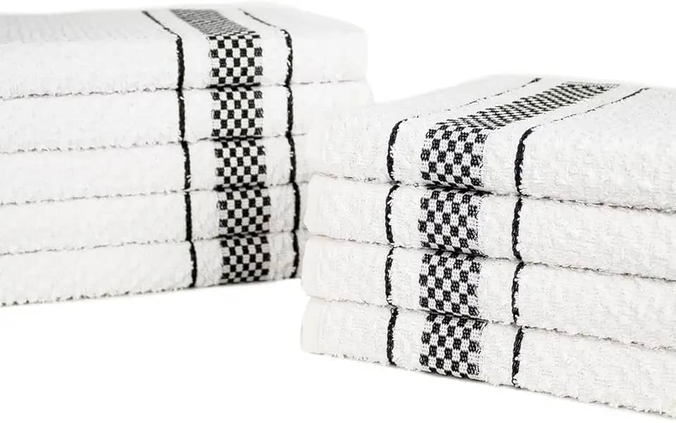 Jogo 05 Pano de Prato Atoalhado Felpudo 370g/m² Linha Malta Conforto Premium 100% Algodão - Preta