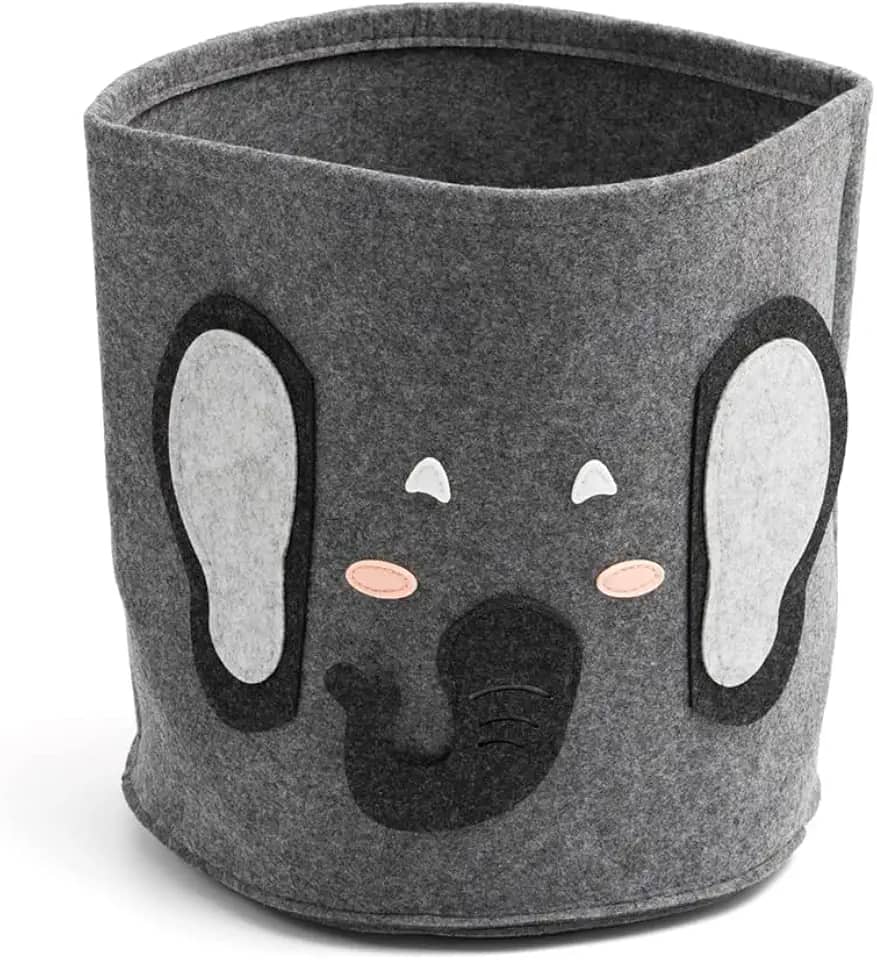 Oikos - Cesto Infantil de Feltro Elefante Organizador Decorativo