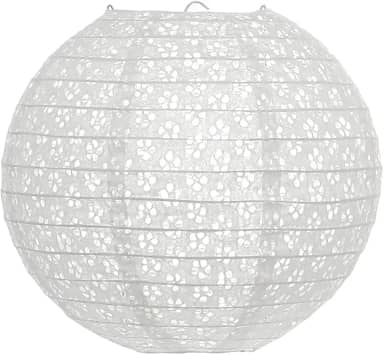 Luminária Japonesa Papel 30 cm Vazada Branca