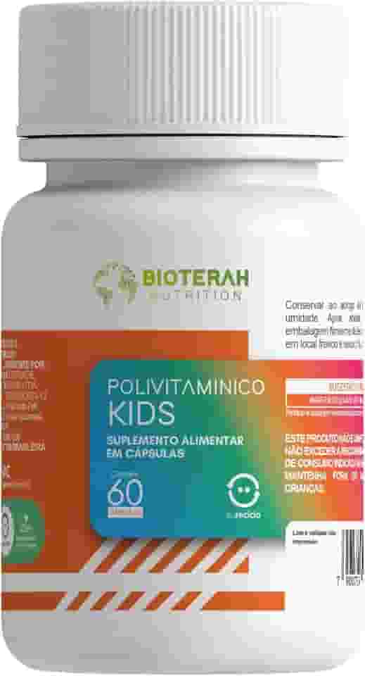 Polivitamínico Kids 60CAPS BIOTERAH - Suplemento Infantil Completo Vitaminas e Minerais Suporte Nutricional