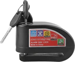Bloqueio de disco de alarme trava de moto, trava de freio a disco 110db com cabo de lembrete e bolsa de transporte, trava de disco de alta segurança para motocicleta