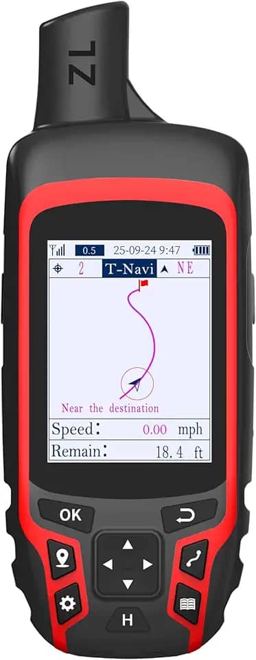 NiesahYan GPS portátil A6 para caminhadas, navegador GPS resistente à prova d'água com 20 horas de vida útil da bateria, 2 modos de navegação, tela colorida de 6 cm e bússola GPS, informações da fase