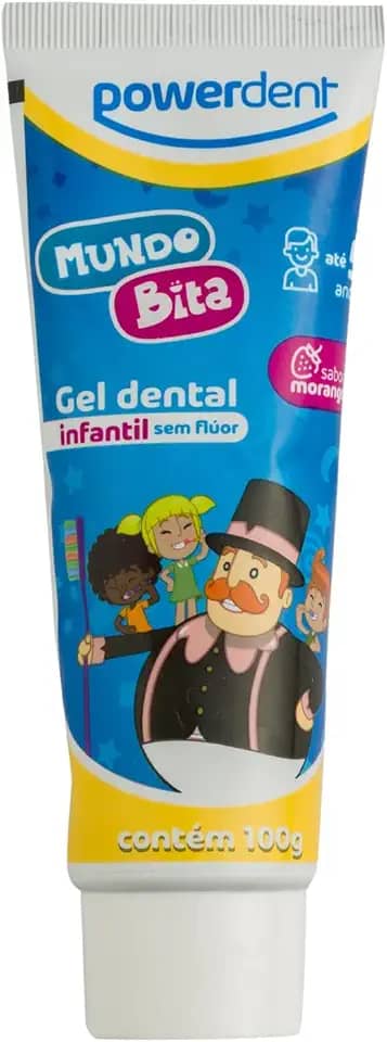 Powerdent - Gel Dental Inf Mundo Bita Powerdent 100G S/Fluor 0 A 5 Anos