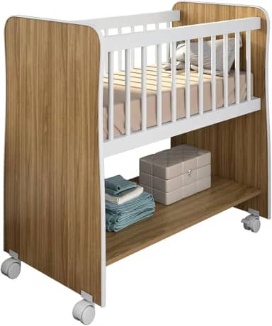 Mini Berço Moises Portatil com Grades Fixas Nature