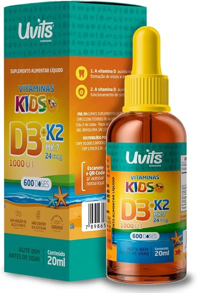 Vitamina D3 + K2 Kids 20ml 600 Doses - Uvits