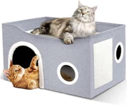 Casinha Cama Dobrável Portátil Cães Gatos Arranhador Bolinha