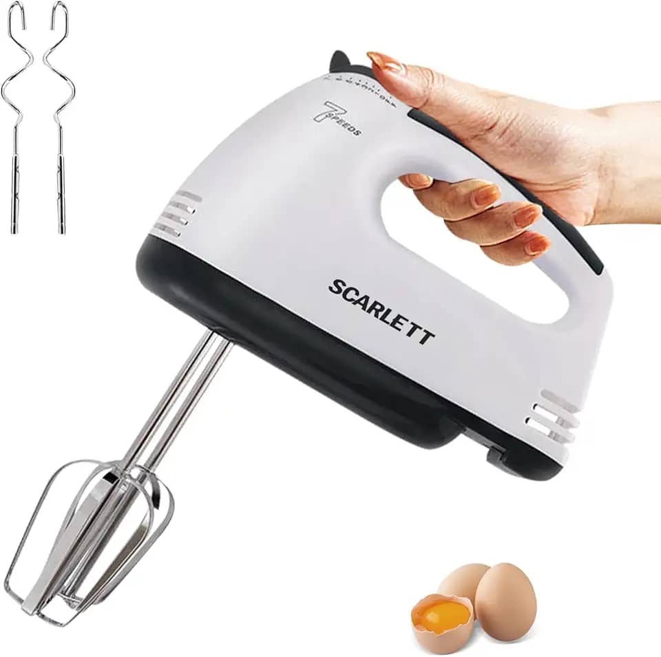 Batedeira 110v, Batedeira de Mão, Batedeira Portatil 110v, 260W Sistema de Refrigeração Multidirecional, Batedeira Planetaria, Dupla Haste Multivelocidade Batedor de Ovos