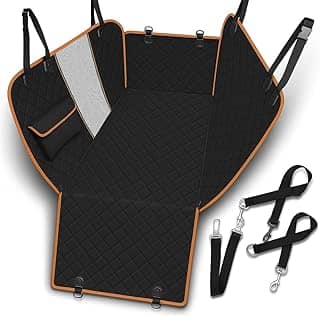 Capa Protetora Impermeável 7 em 1 para Banco Traseiro – Pet, Antiderrapante, Resistente, Ideal para Cachorros e Gatos, Com Cinto de Segurança (Laranja)