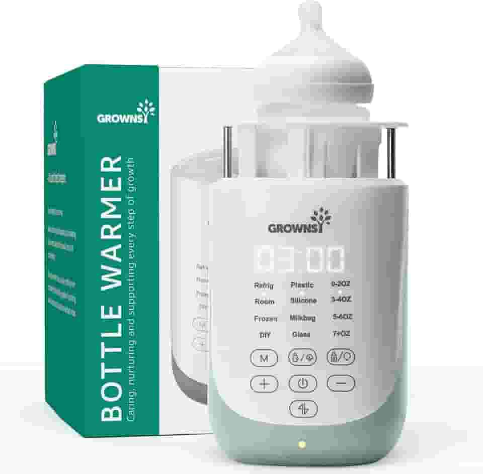 GROWNSY Aquecedor de mamadeira Nutri com função inovadora de elevação automática, aquecedor de mamadeira rápido 10 em 1 com luz noturna, aquecedor de leite de retenção de nutrientes para todas as
