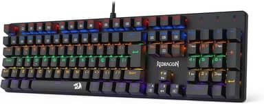 TECLADO MECÂNICO GAMER REDRAGON VALHEIM ILUMINAÇÃO RAINBOW PRETO SWITCH BROWN K608-R (PT-BROWN)