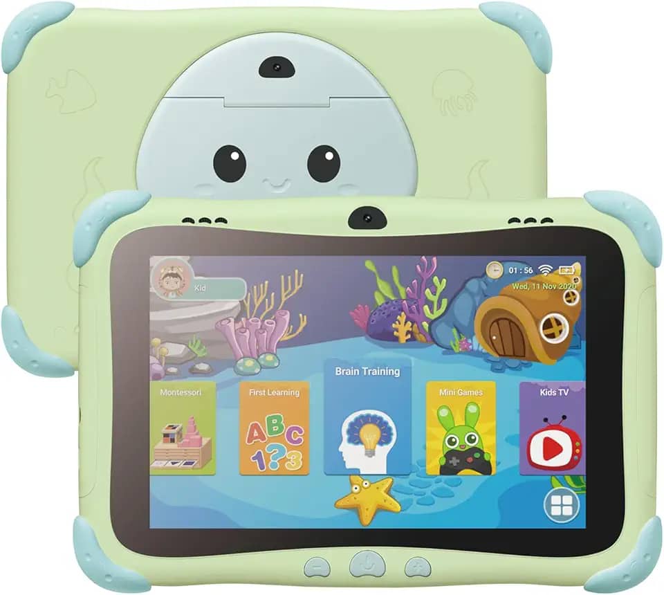 BWJBSW Tablet Android 14 2025 para crianças, tablet de 8 polegadas com Quad core, espaço infantil, controle parental, 32 GB de ROM, WiFi, Bluetooth 5.0, YouTube, ótimo presente para crianças pequenas
