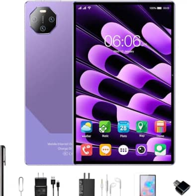 Tablet com tela de 11,6 polegadas, 16 GB de RAM + 512 GB de ROM, câmeras de 24 e 32 megapixels, edição WiFi, Android 13(Roxo)