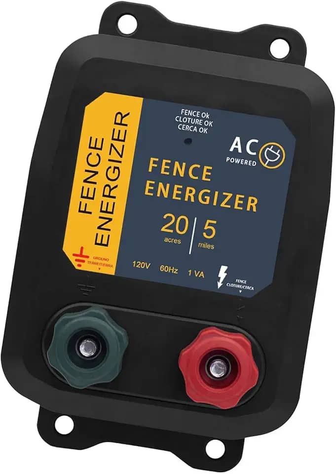 CCTP carregador de cerca elétrica cerca elétrica energizador cerca elétrica para cães prevenindo guaxinins gado esquilos galinheiros gambás invadindo 5 milhas / 20 acres alimentado por CA 12