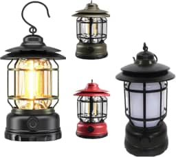 Lampião Luminária Lanterna LED Recarregável Portátil, Camping, Pesca, Acampamento, Barracas De Rua, Trailer, C/Regulagem De Intensidade, Luz Potente, Gancho P/Pendurar, Bateria Longa Duração, Globi.