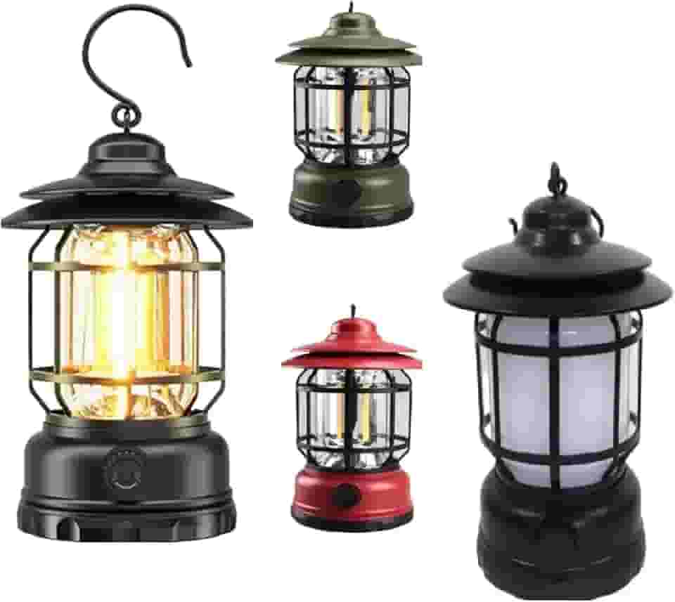 Lampião Luminária Lanterna LED Recarregável Portátil, Camping, Pesca, Acampamento, Barracas De Rua, Trailer, C/Regulagem De Intensidade, Luz Potente, Gancho P/Pendurar, Bateria Longa Duração, Globi.