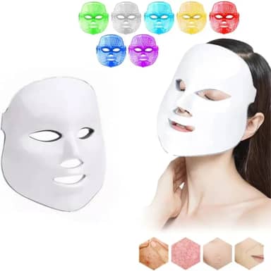 Mascara de Led Facial Para Rosto Tratamento Fototerapia Estetica 7 Cores Luz