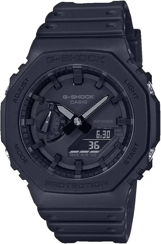 Relógio masculino G-Shock GA-2100-1A1DR quartzo analógico resina preta