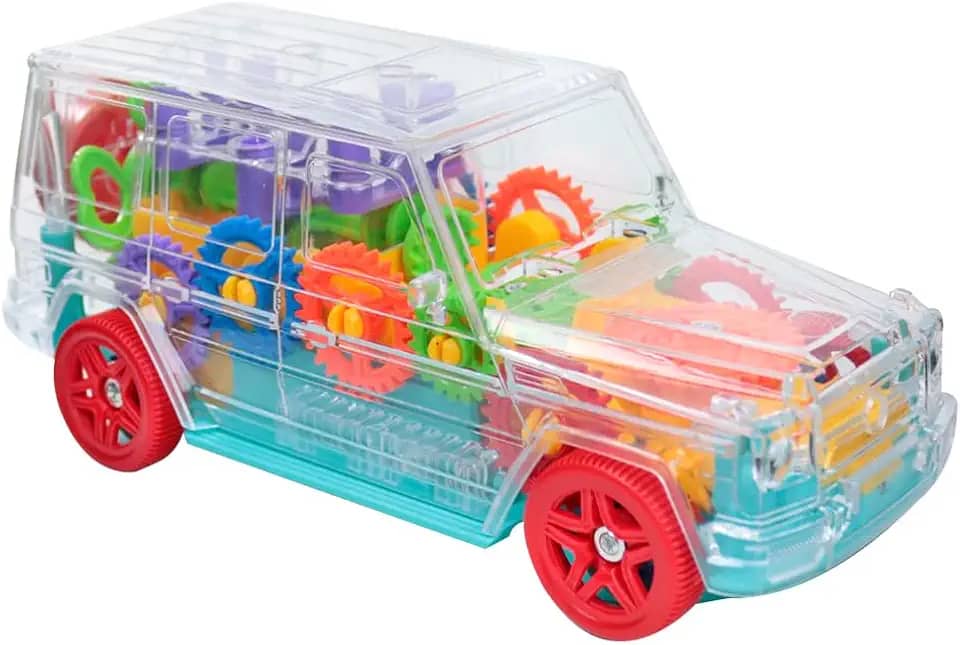 Carro Bate Volta Gear Transparente Com Sons e Luzes (TIFFANY)