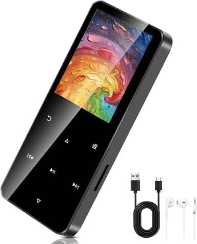 MP3 Player, MP4 Player, MP3 Player BT com Tela Digital, Gravador de Voz, Controles de Reprodução, Compatível com Fones de Ouvido Sem Fio