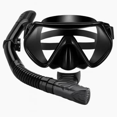 Máscara de Mergulho com Snorkel – Visão Panorâmica Antifog e Válvula de Purga – Kit Completo para Natação e Apneia