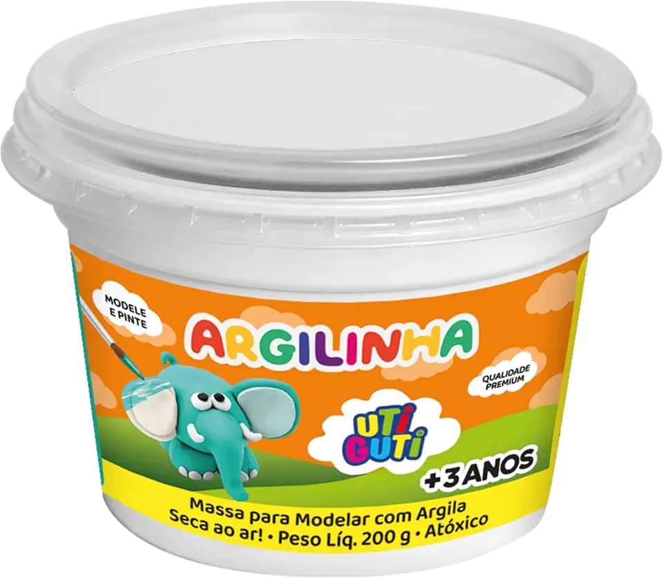 UTIGUTI Argilinha, Massa para Modelar com Argila, Pote de 200g