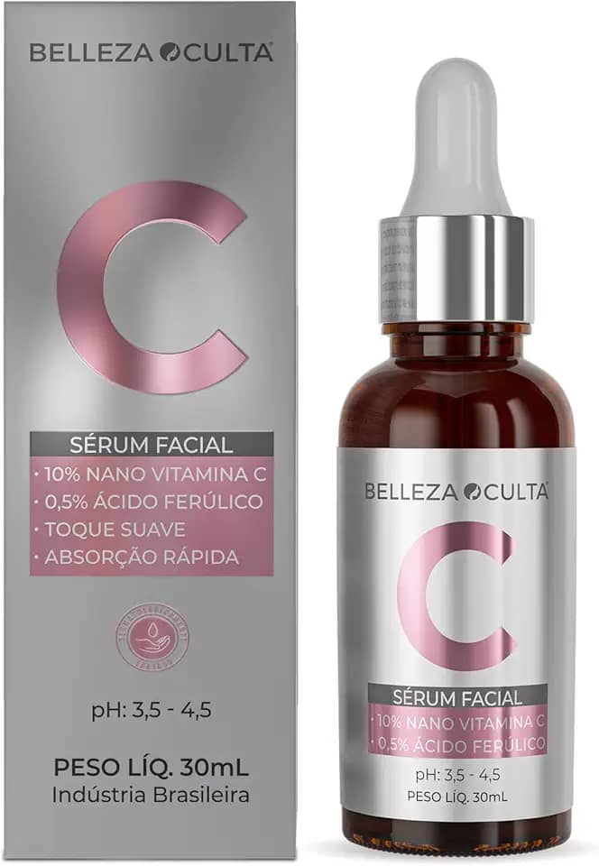 Serum Facial 30Ml Nano Vitamina C 10% + Ácido Ferúlico 0,5% - Belleza Oculta