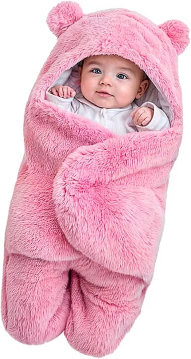 Saco de dormir Casulo Cobertor Enroladinho Sweddle Bebê (Rosa)