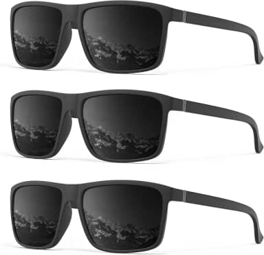 Óculos de sol polarizados masculinos e femininos: óculos de sol masculinos para dirigir esportes pesca com proteção UV 3 pacotes