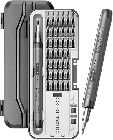Chave de Fenda Eletrica, 46 em 1 Kit de Mini Parafusadeira Elétrica, Chaves de Precisão para Reparos Eletrônicos
