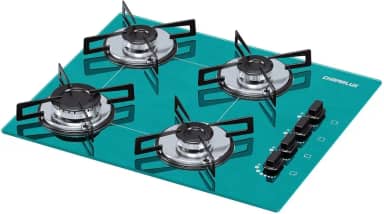 Cooktop 4 bocas Chamalux ultra chama Bivolt Gás Natural Trempe de Chapa Verde