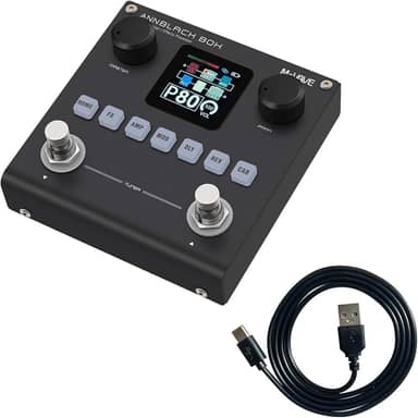 M-VAVE BLACKBOX Processador de Efeitos Multifuncional para Guitarra e Baixo com Modelagem AMP IR Cab Simulador 80 Presets Bluetooth USB Audio Interface para Músicos