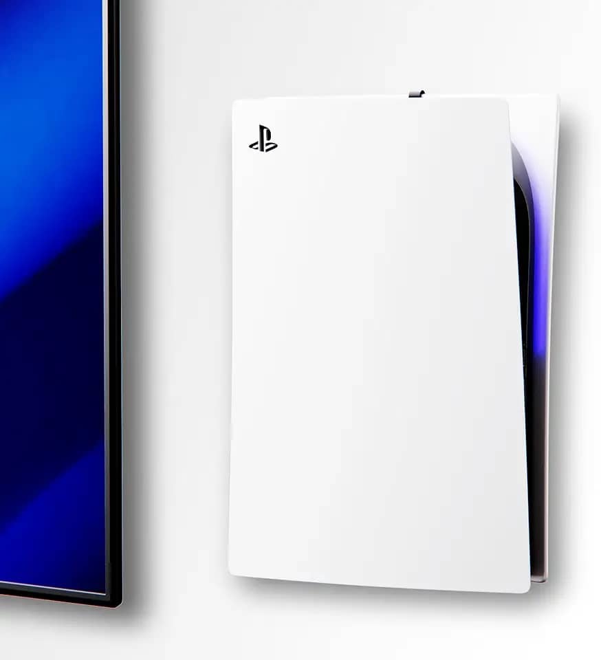 PS5 Wall Mount for PlayStation 5 Console (PS5 Original & PS5 Pro) with Hidden Minimalist Design - Mount PS5 on Wall Near or Behind TV, Including 2 Accessories Holders (Black)