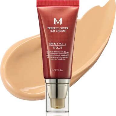 MISSHA M Perfect Cover BB Cream #27 FPS 42 PA+++ 50 ml - Maquiagem leve, multifuncional, de alta cobertura para ajudar a infundir a umidade para uma pele mais firme com redução na aparência das linhas finas