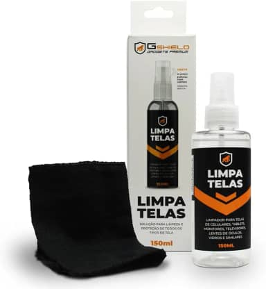 Gshield Kit Spray Limpa Telas Bactericida com Flanela de Microfibra Peluciada para Limpeza de Celular, Notebook, TV, Tablet, Óculos, Legalizado ANVISA, Grip Clean (150ml)